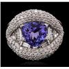 Image 2 : 14KT White Gold 2.94 ctw Tanzanite and Diamond Ring