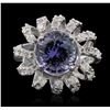 Image 2 : 14KT White Gold 3.36 ctw Tanzanite and Diamond Ring