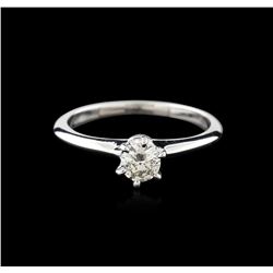 14KT White Gold 0.37 ctw Round Cut Diamond Solitaire Ring