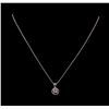 Image 2 : 0.66 ctw Diamond Pendant With Chain - 14KT White Gold