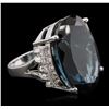 Image 3 : 14KT White Gold 40.61 ctw Blue Topaz and Diamond Ring