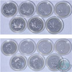 Complete set of 1998-2004 Canada 1oz Silver Maple Leaf coins. (Tax Exempt) some coins contain natura