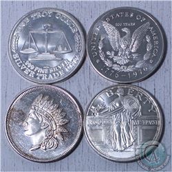Lot of 4x United states 1oz .999 Fine silver Rounds.(Tax Exempt) 4pcs