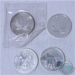 4x Canada  1oz .9999 fine commemorative silver maple leaf coins. (Tax Exempt). This lot includes the