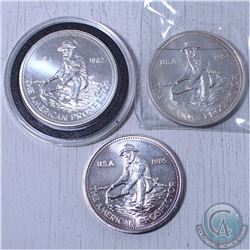 Estate lot of 3x "The American prospector" Englehard 1oz .999 fine silver Coins. the dates you will 
