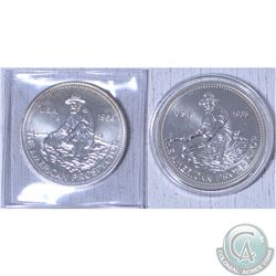 1984 & 1985 "The American Prospector" Englehard 1oz .999 Fine Silver coin. (Tax Exempt)