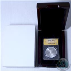 2009 1 oz .999 Silver Mexican Onza ANACS Certified MS-70. The coin comes in a beautiful Mahogany cas
