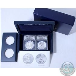 2013 USA Silver Eagle West Point 2-Coin Set Both Coins are ANACS Certified EU/RP 70 deep cameo.