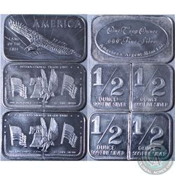 lot of 3x  USA 1oz .999 Fine Silver bars. You will receive 2x 1oz bars from the international trade 