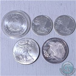 4 oz troy  of .999 Fine Silver rounds. This lot includes 3x 1oz rounds and 2x half ounce rounds for 
