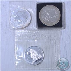 2.5 troy oz of  .9999 fine silver. This lot includes the 2006 half Ounce Wolf, 2012  moose and the  