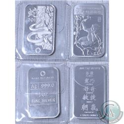 2013 Year of the Snake & 2016 Year of the Monkey  1 oz .999 Fine Silver bars (tax Exempt) 2pcs