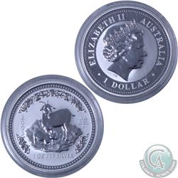 2003 Australia $1 Lunar Year of the Goat 1oz Fine Silver BU Series #1 -Tax Exempt