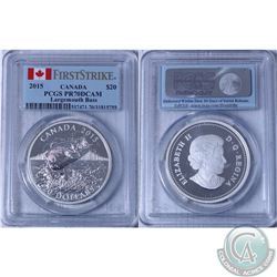 FIRST STRIKE!  2015 Canada $20 North American Sport fish Series -Large Mouth Bass PCGS Certified PF-