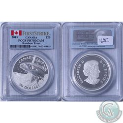First Srike! 2015 Canada $20 Rainbow Trout PCGS Certified PF-70 Ultra Cameo part of the North Americ