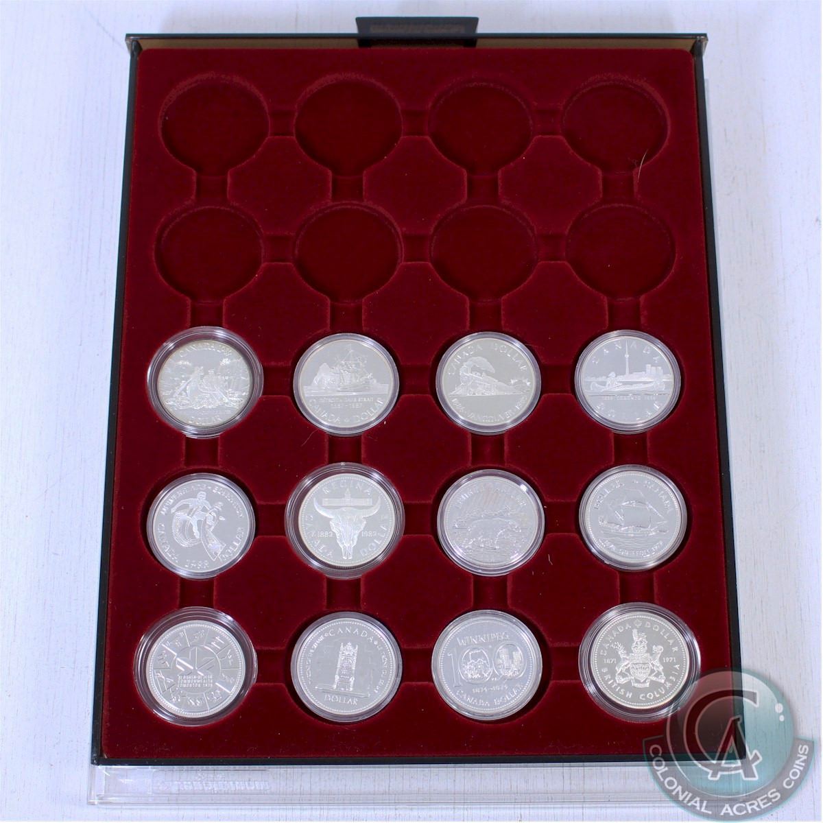 20Coin Display Tray Containing 12x Canadian Commemorative Specimen