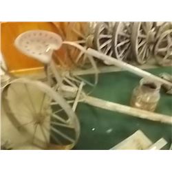 VINTAGE HORSE PULLED CART - 2 WHEELS WITH REACH AN