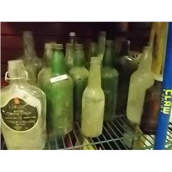 LOT OF VINTAGE GLASS BOTTLES