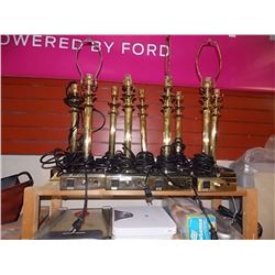 LOT OF BRASS LAMPS - NO SHADES - WITH OUTLETS