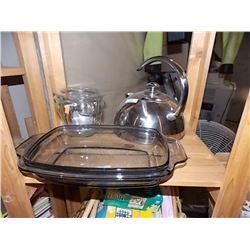LOT OF DISHES - SALT & PEPPER - KETTLE ETC