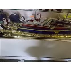 DECORATIVE SWORD WITH SHEATH - BLUE VELVET - FLAT END HANDLE