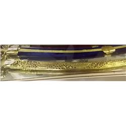 DECORATIVE SWORD WITH SHEATH - GOLD -  ROUND END HANDLE
