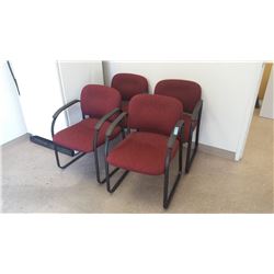 4x Red waiting room chairs