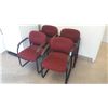 Image 2 : 4x Red waiting room chairs