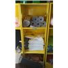 Image 2 : Yellow storage cabinet with contents