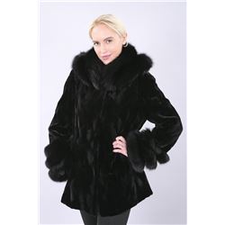 Sheared Mink Jacket with Fox Trim