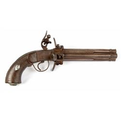 Four Cannon Barreled Flintlock Revolving Pistol