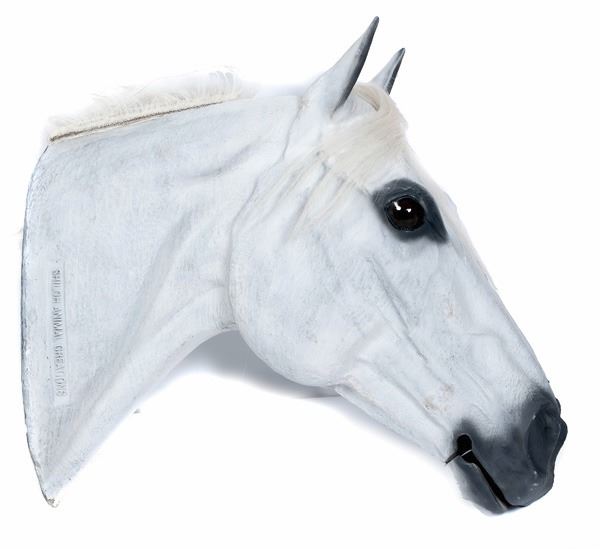 Life Size Plastic White Horse Head Display Mannequin