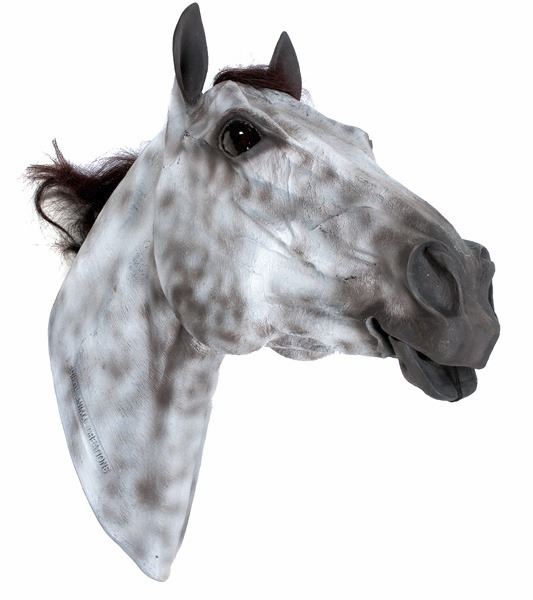 Life Size Plastic Dapple Gray Horse Head Display Mannequin