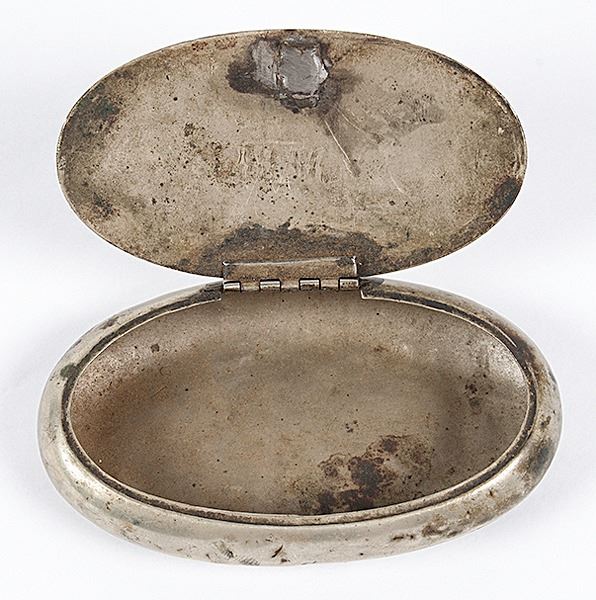 German Silver Tobacco Snuff Box With the Word Tabac Engraved on Lid ...