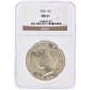 Image 1 : 1922 $1 Peace Silver Dollar Coin NGC MS65