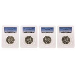 Set of (4) Franklin Half Dollar Coins PCGS Graded MS65