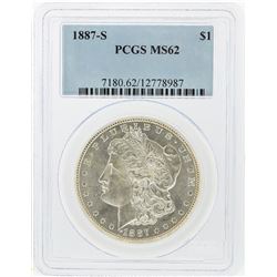 1887-S $1 Morgan Silver Dollar PCGS Graded MS62