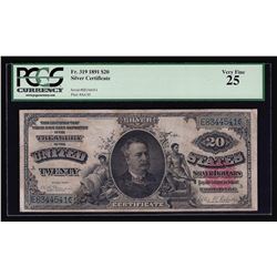 1891 $20 Silver Certificate Note PCGS Graded VF25