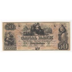 1800s $50 The New Orleans Canal & Banking Co Obsolete Bank Note