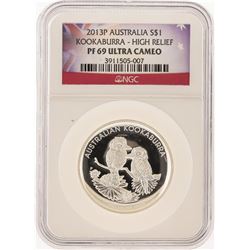 2013P $1 Australian Kookaburra Silver Coin High Relief NGC PF69 Ultra Cameo