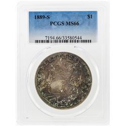 1889-S $1 Morgan Silver Dollar PCGS Graded MS66