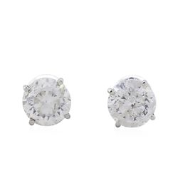 14KT White Gold 3.24ctw Diamond Stud Earrings