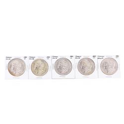 Set of (5) 1884-O $1 Morgan Silver Dollar Coins