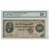 Image 1 : 1882 $50 Large Size Gold Certificate Coin Note PMG VF20