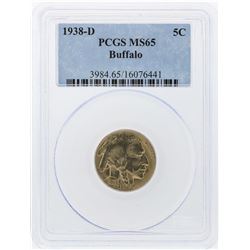 1938-D Buffalo Nickel Coin PCGS Graded MS65