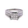 Image 1 : 14KT White Gold 2.10ctw Princess Cut Diamond Ring