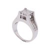 Image 3 : 14KT White Gold 2.10ctw Princess Cut Diamond Ring