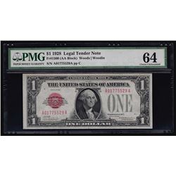1928 $1 Legal Tender Note PMG Graded CU64