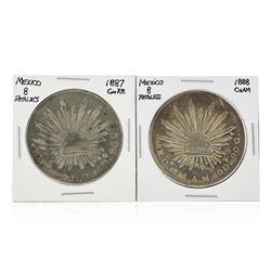 Set of (2) 1887-1888 8 Reales Mexico Silver Coins