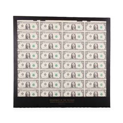 Rare 1981 $1 Uncut Sheet with Mismatch Serial Error